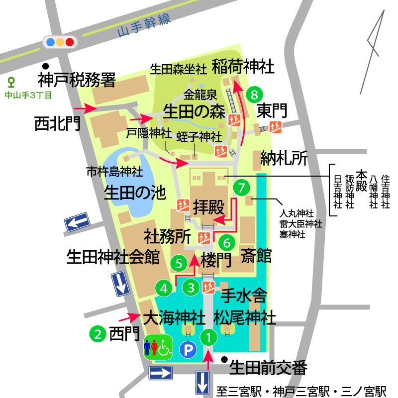 生田神社境内図