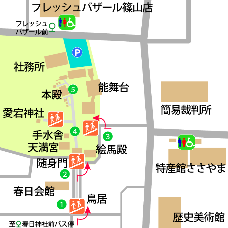 丹波篠山春日神社境内図